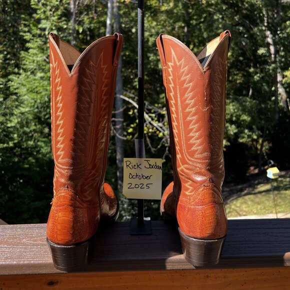 Honey Color Ostrich Leg Cowboy Boots in Men's Size 11D *READ* - Picture 5 of 12